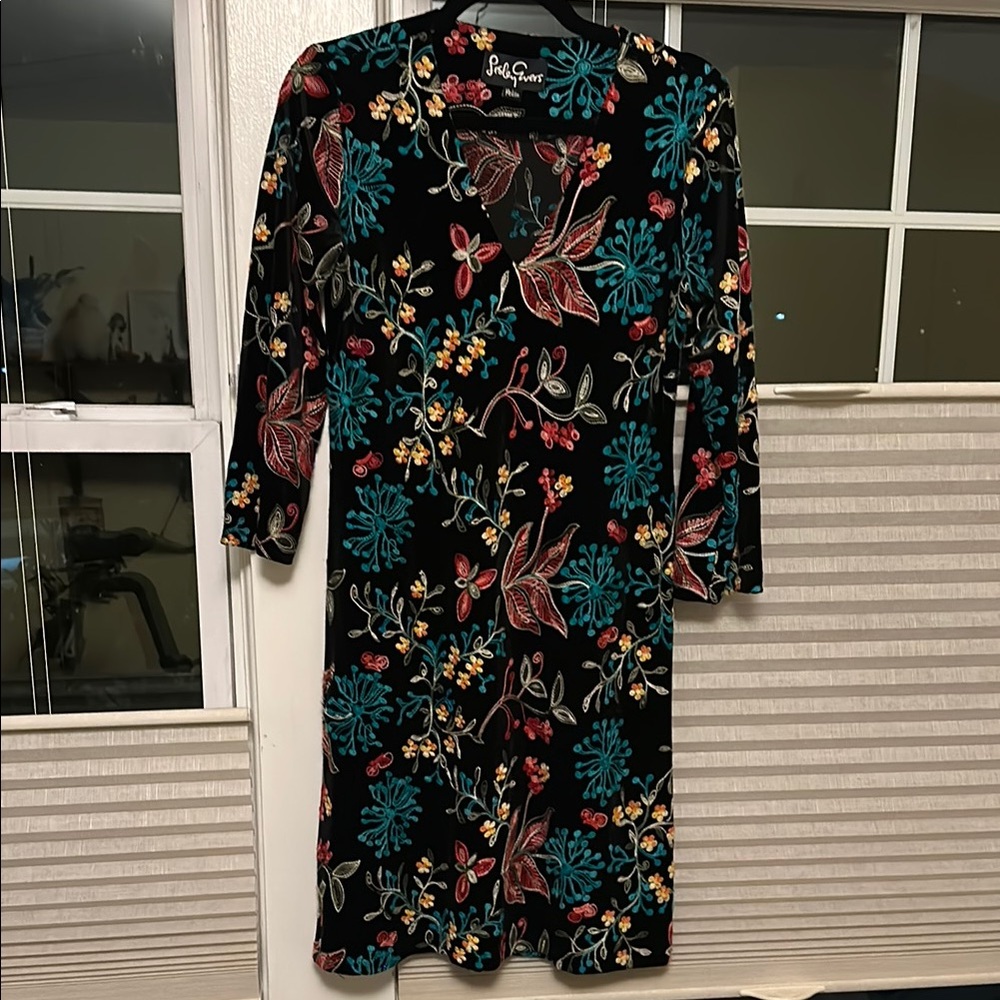 Floral Black Dress by